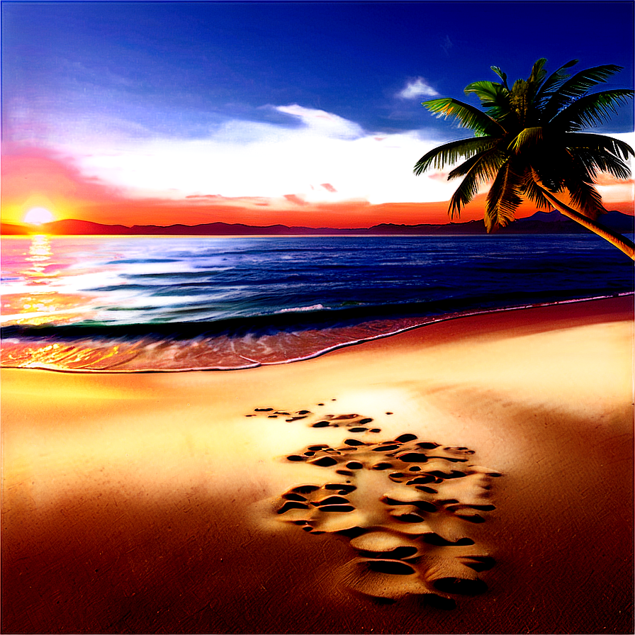 Serene Beachside Sunset Landscape Png 06232024