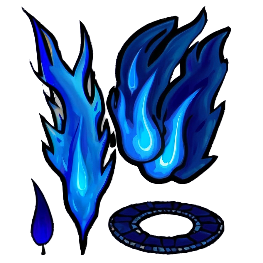 Serene Blue Flames Png 06122024