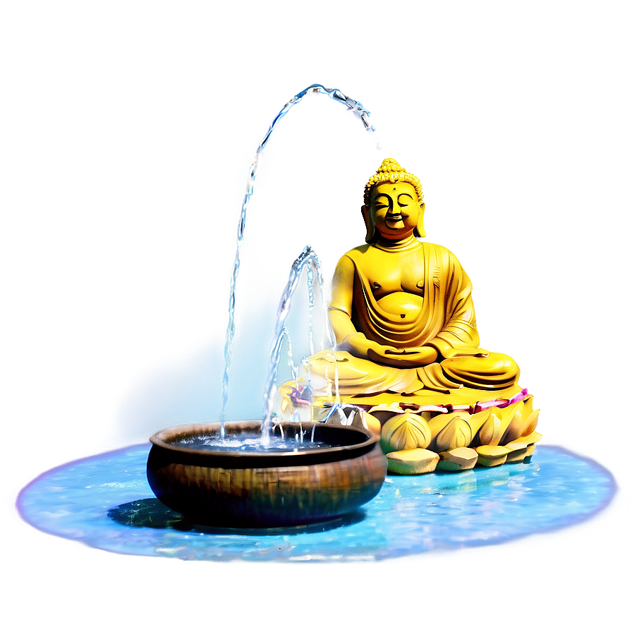 Serene Buddha Fountain Png Ibv