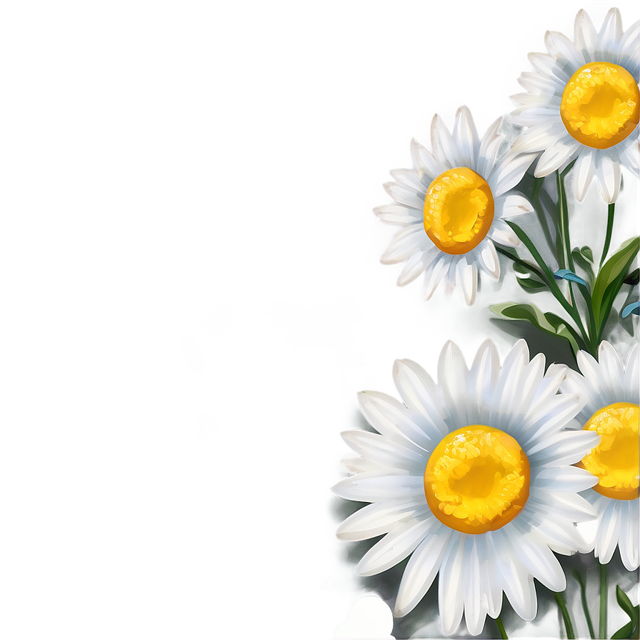 Serene Daisies Landscape Png Byn