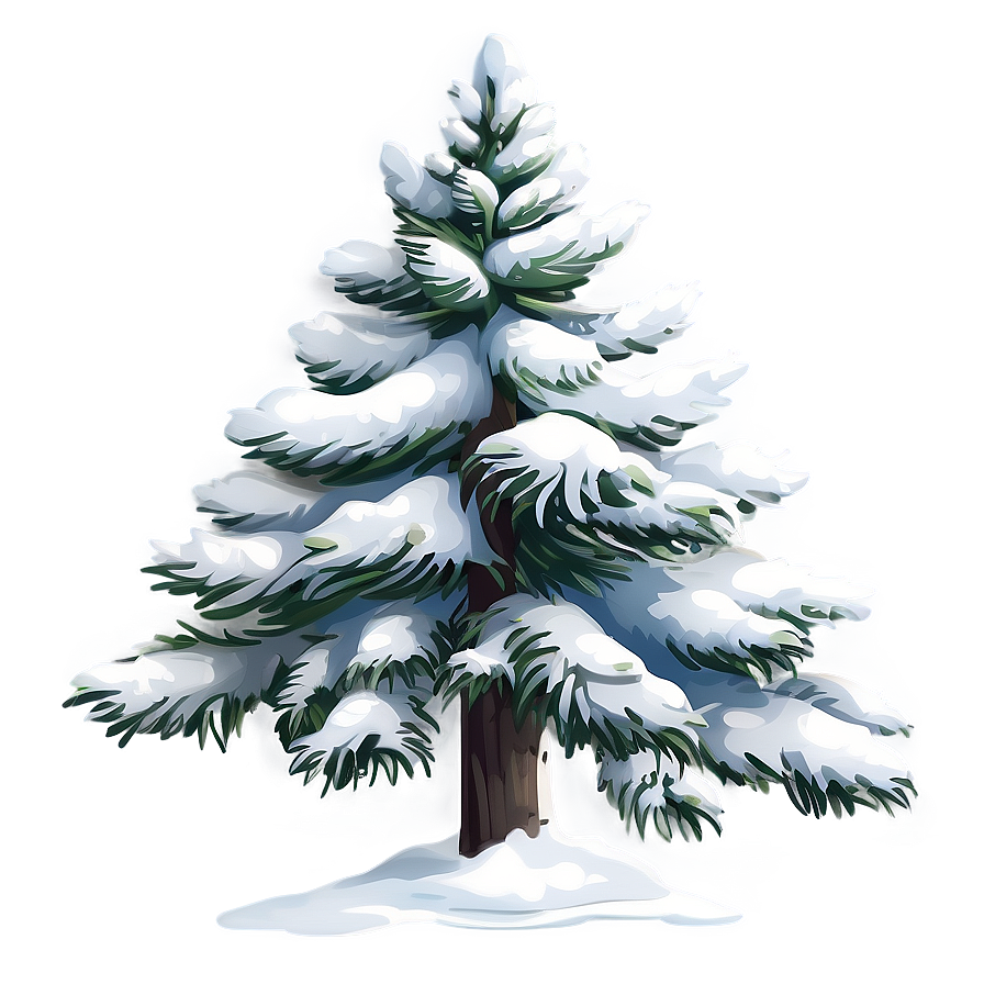 Serene Snowy Pine Tree Png 34