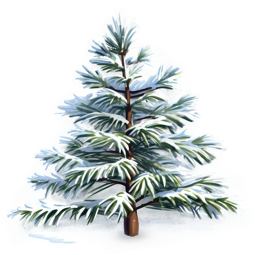 Serene Snowy Pine Tree Png Ktf26