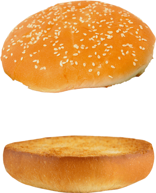 Sesame Seed Burger Bun Split