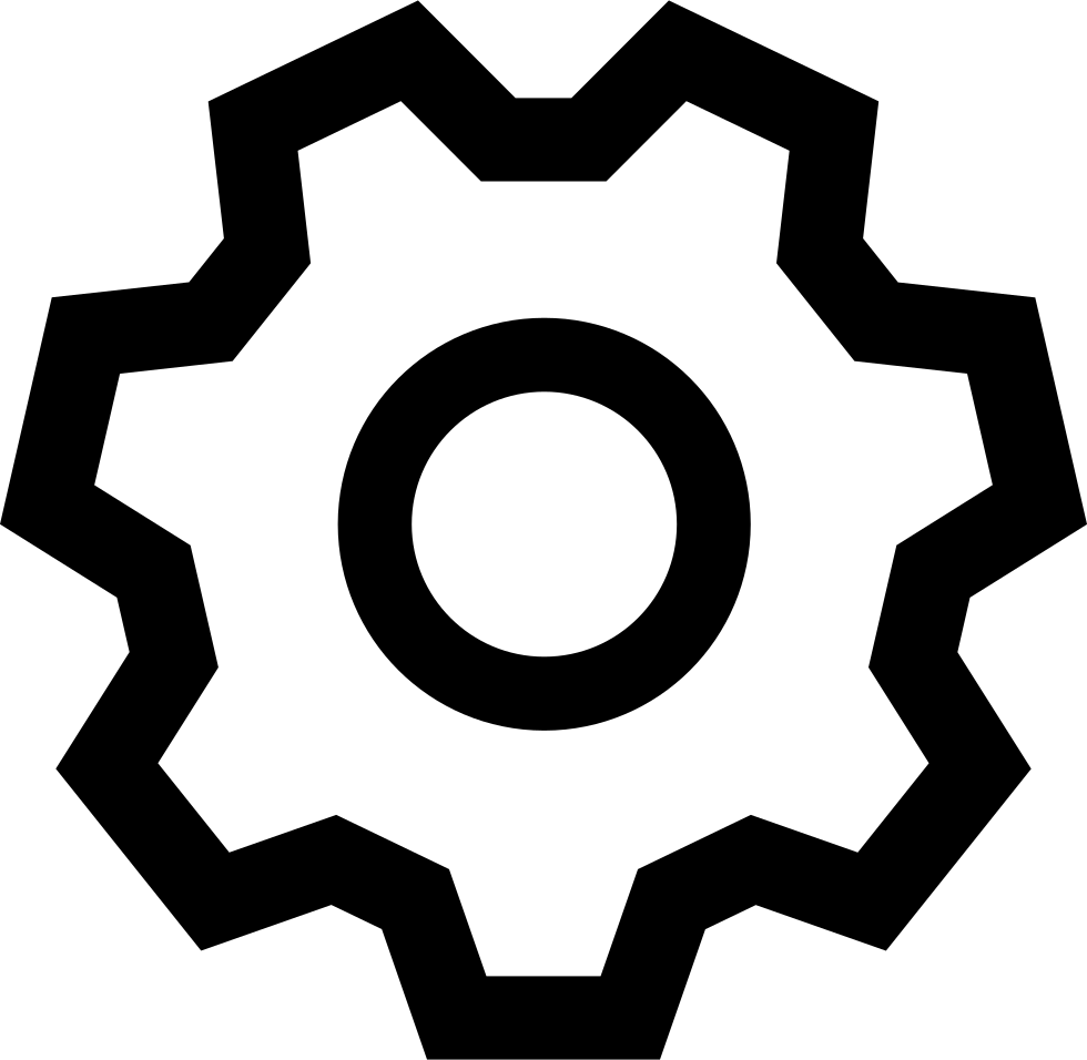 Settings Gear Icon Black Silhouette