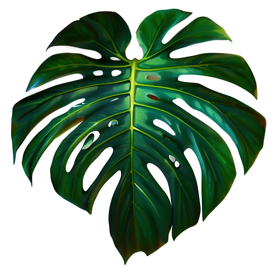 Shaded Monstera Leaf Png 28