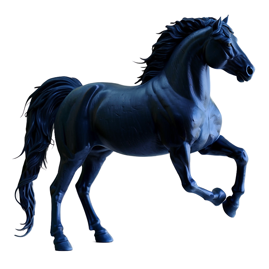 Shadowy Black Horse Figure Png 41