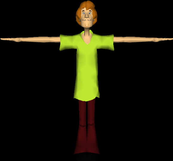 Shaggy Rogers3 D Model Pose