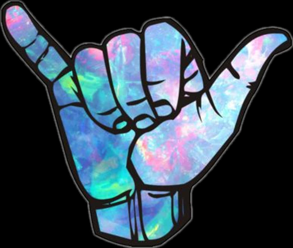 Shaka Sign Galaxy Texture