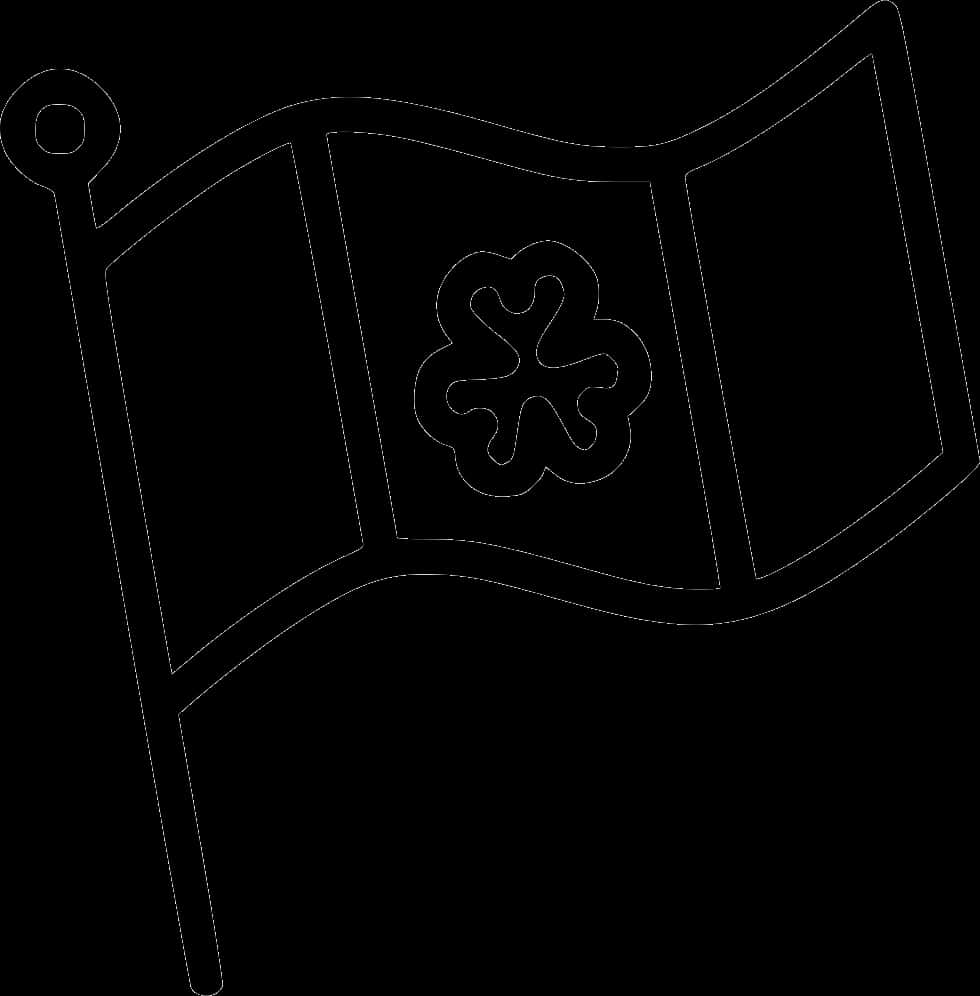 Shamrock Outlined Flag