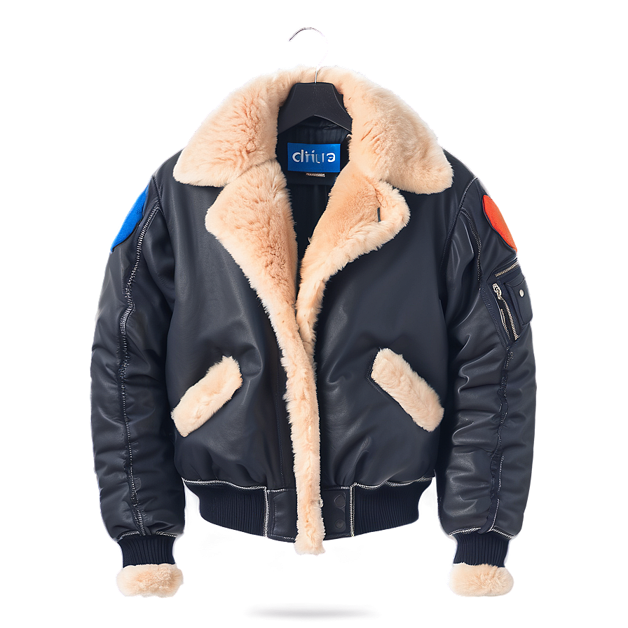 Shearling Collar Bomber Png 22