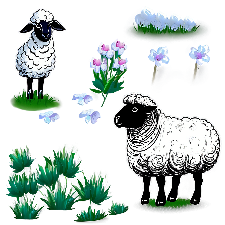 Sheep Drawing Png 05232024