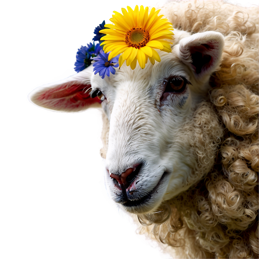 Sheep With Flowers Png 60