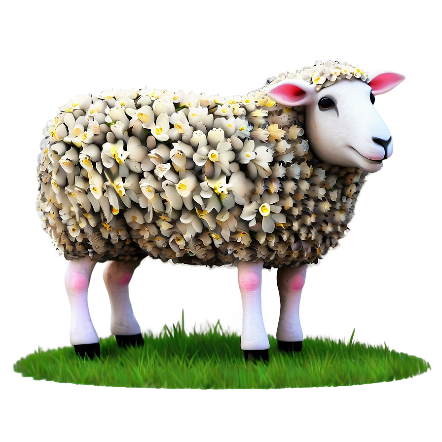 Sheep With Flowers Png Trt