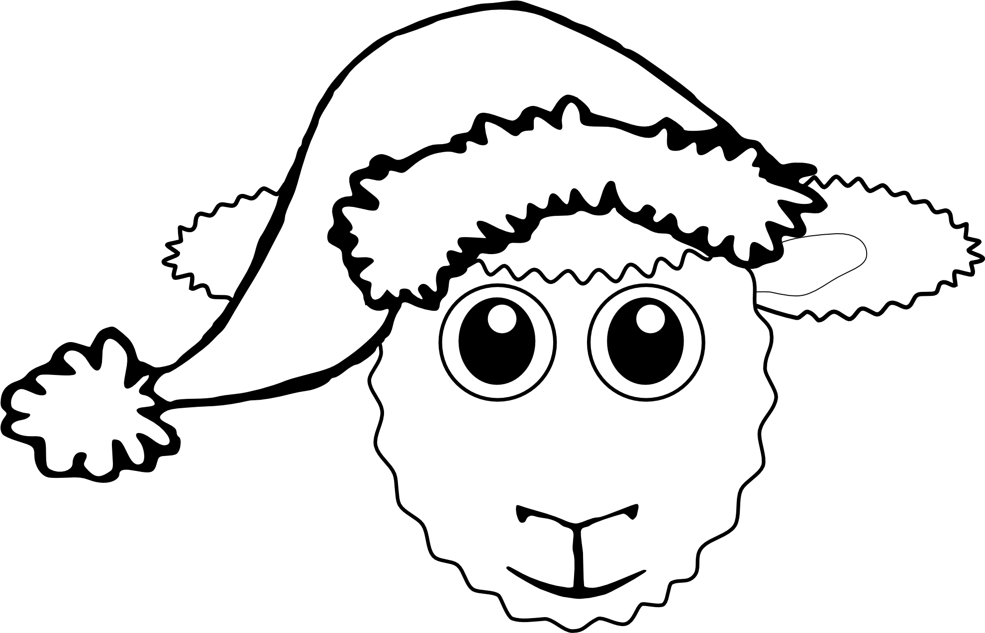 Sheep_with_ Santa_ Hat_ Vector