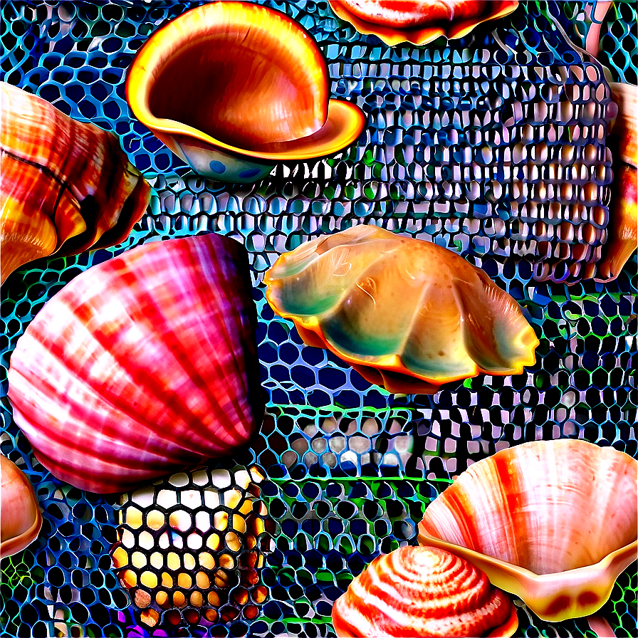 Shells In Net Bag Png Hhb62