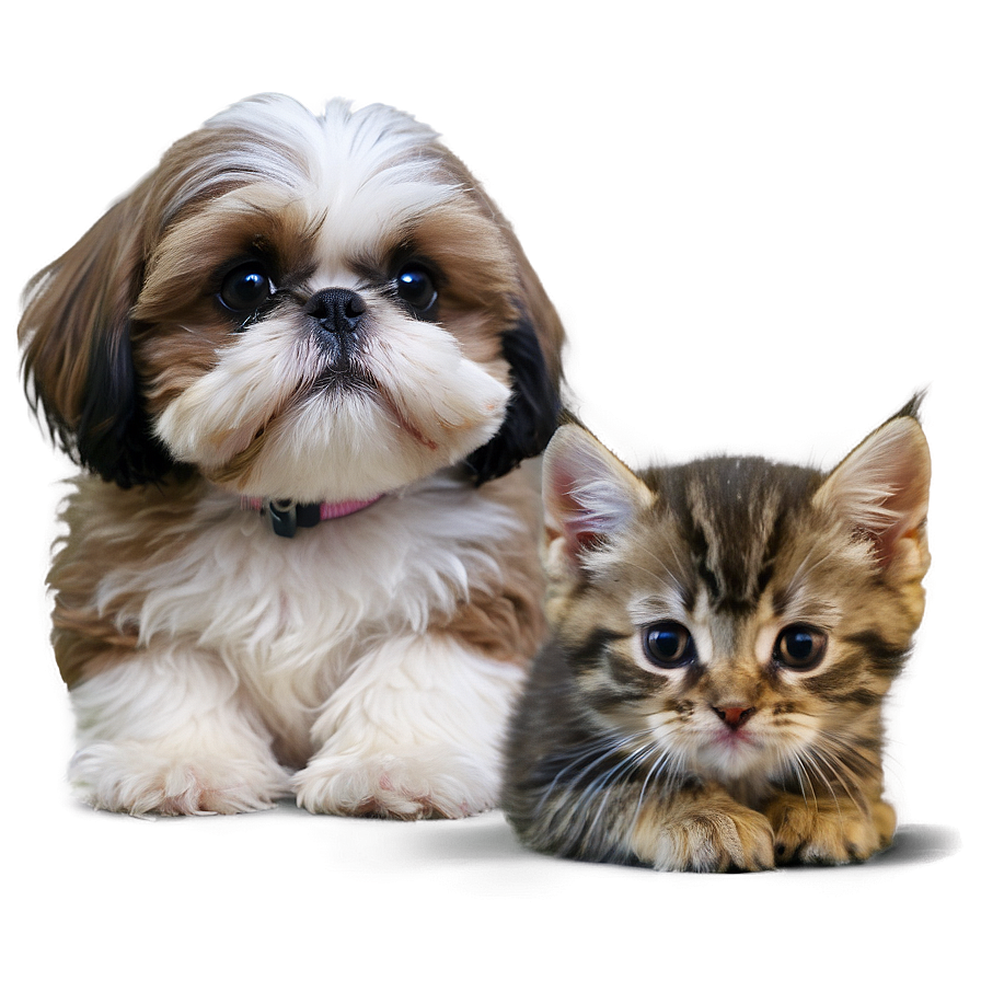 Shih Tzu And Kitten Friends Png Vcu