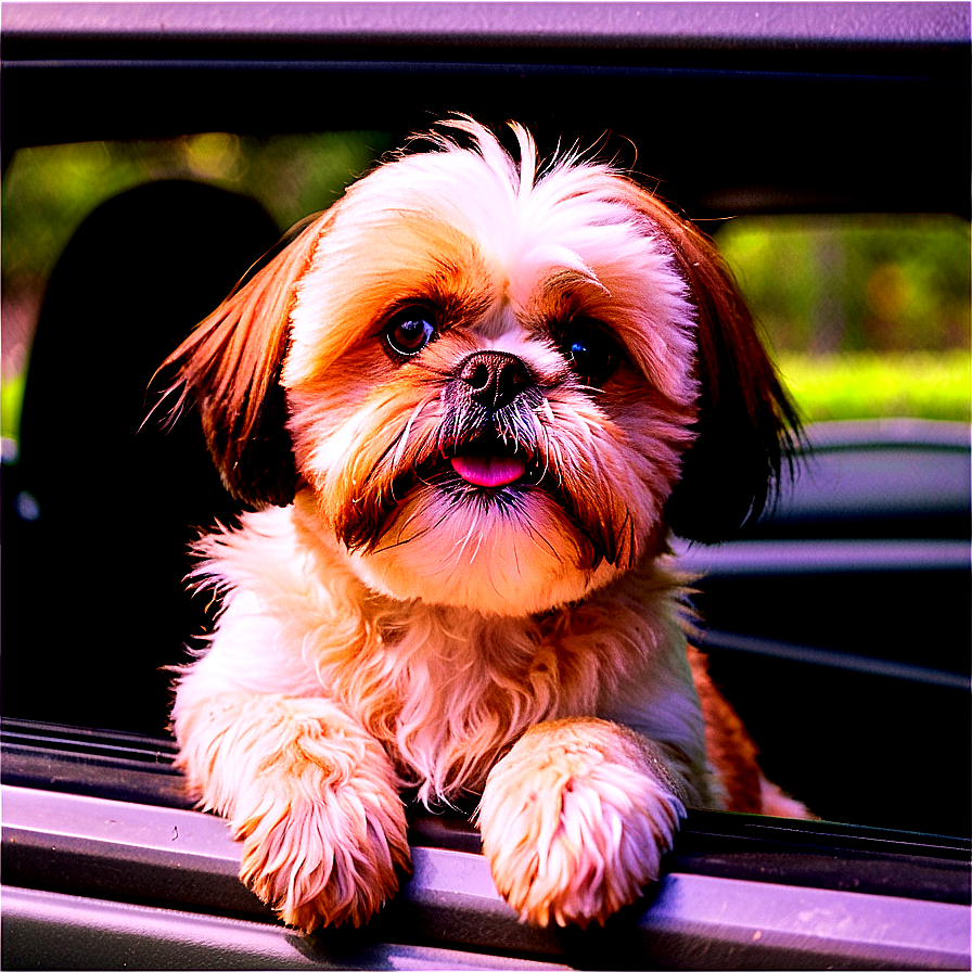 Shih Tzu Enjoying Car Ride Png 82