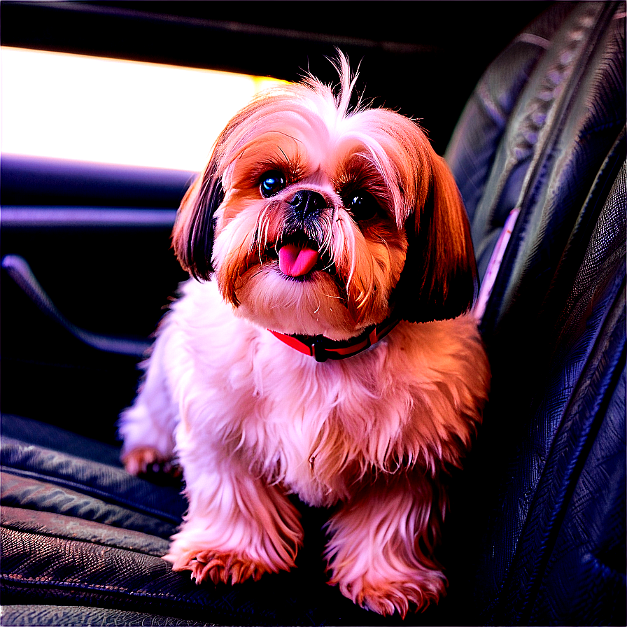 Shih Tzu Enjoying Car Ride Png Esn48