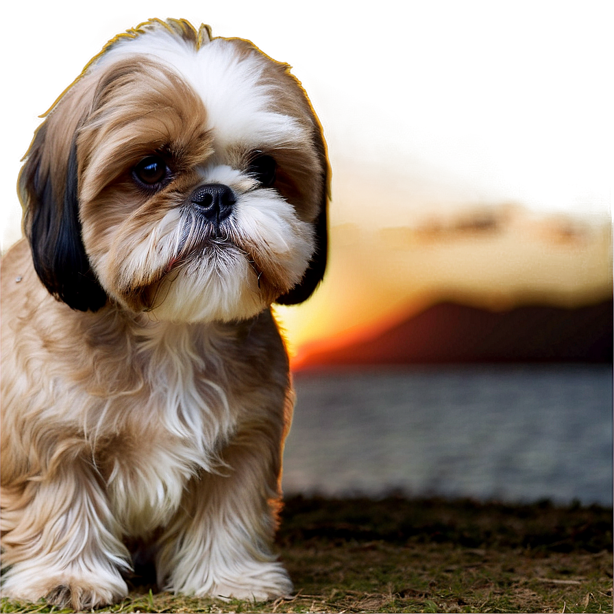 Shih Tzu Watching Sunset Png 78