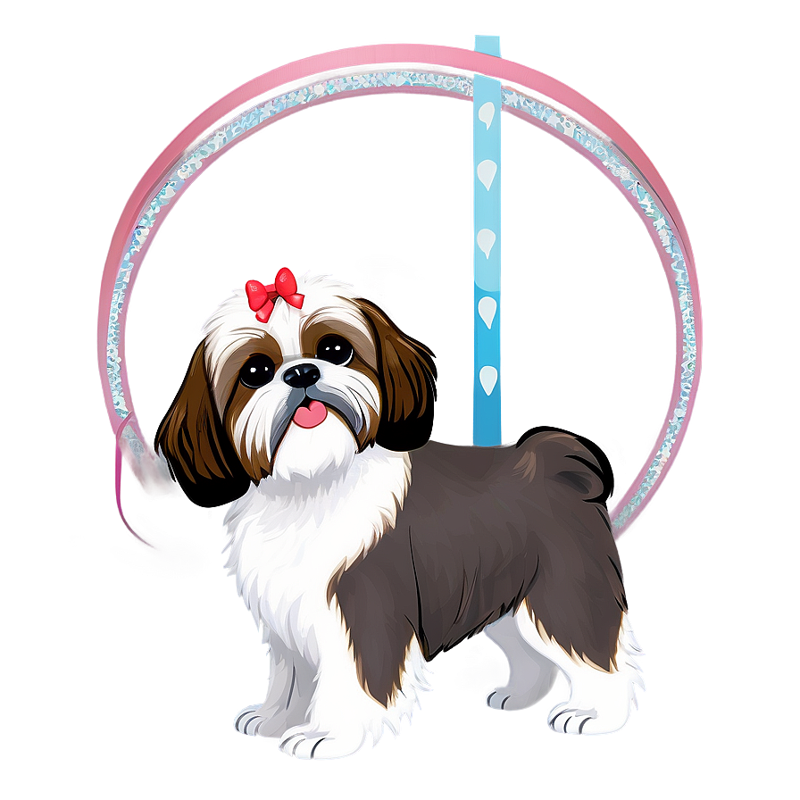 Shih Tzu With Ribbon Png 06242024