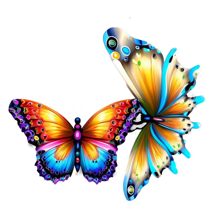 Shimmering 3d Butterfly Picture Png Eii