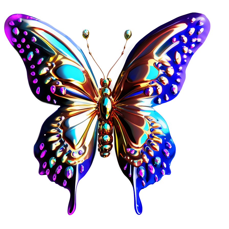 Shimmering 3d Butterfly Picture Png Jpr65