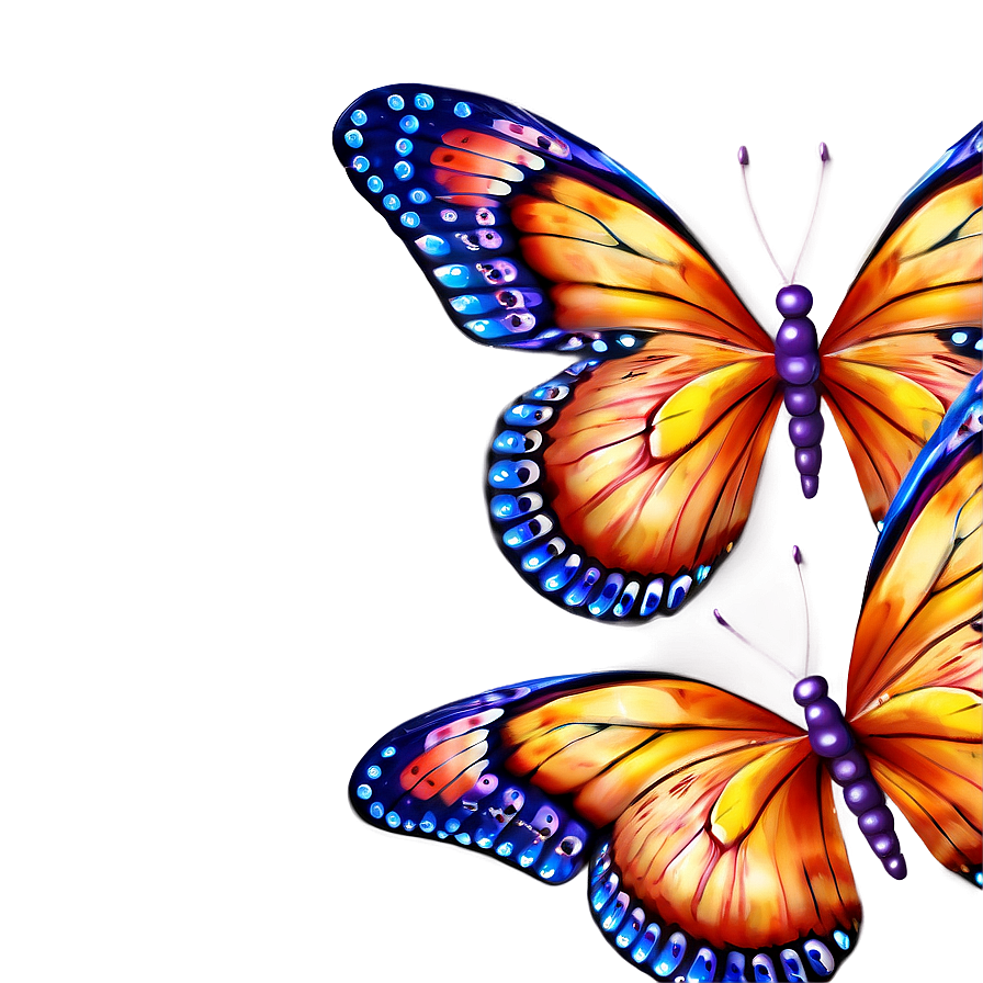 Shimmering 3d Butterfly Picture Png Wii42