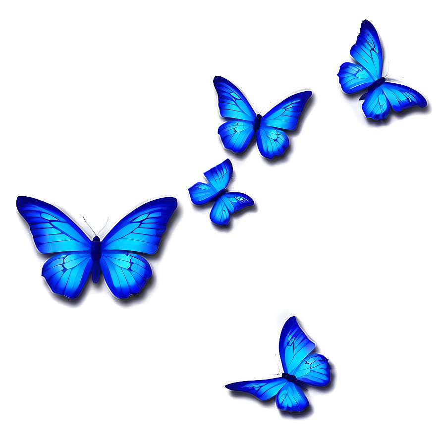 Shimmering Blue Butterflies Png 06132024