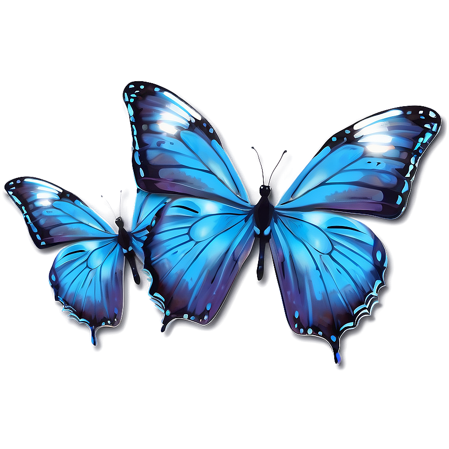 Shimmering Blue Butterflies Png Ily