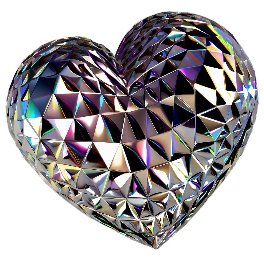 Shimmering Diamond Heart Design Png 06262024