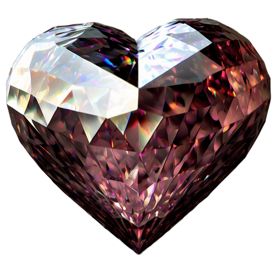 Shimmering Diamond Heart Design Png Hfg