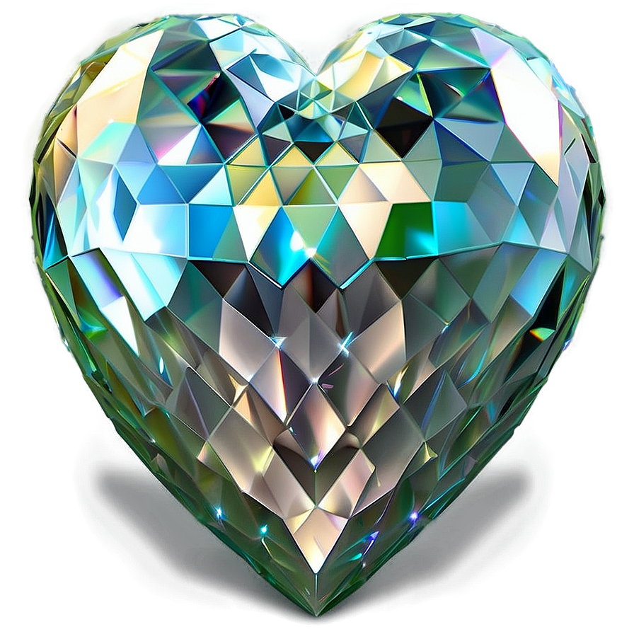 Shimmering Diamond Heart Design Png Phe49