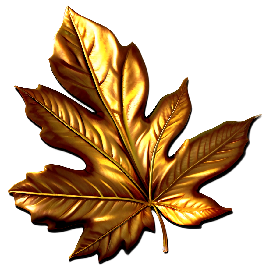 Shimmering Gold Leaf Of Autumn Png Smw31