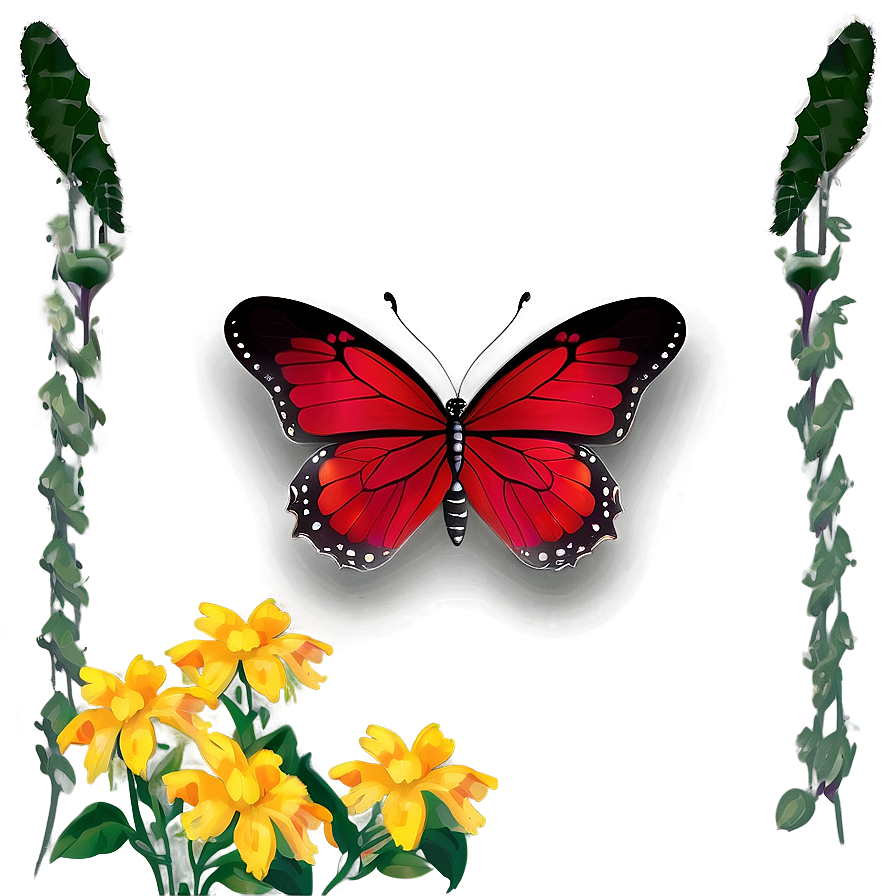 Shimmering Red Butterfly Png 54