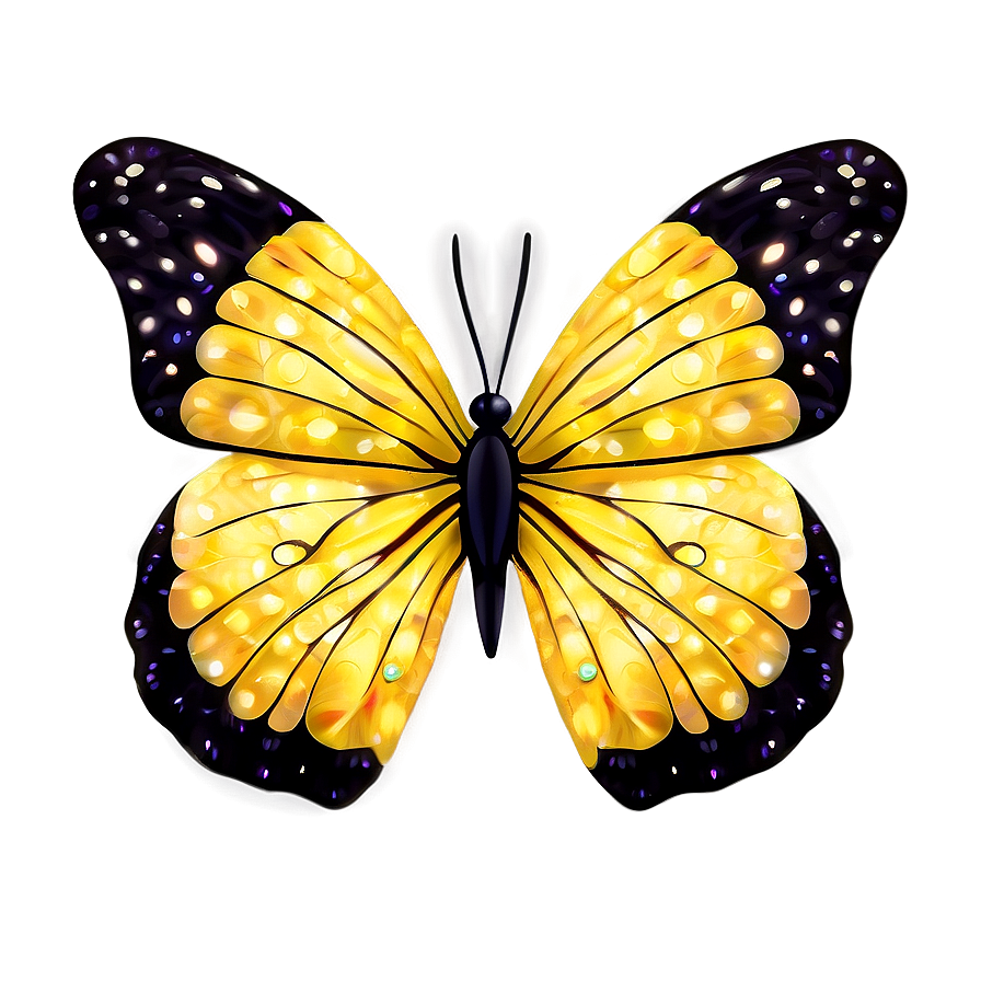 Shimmering Yellow Butterfly Png 06292024