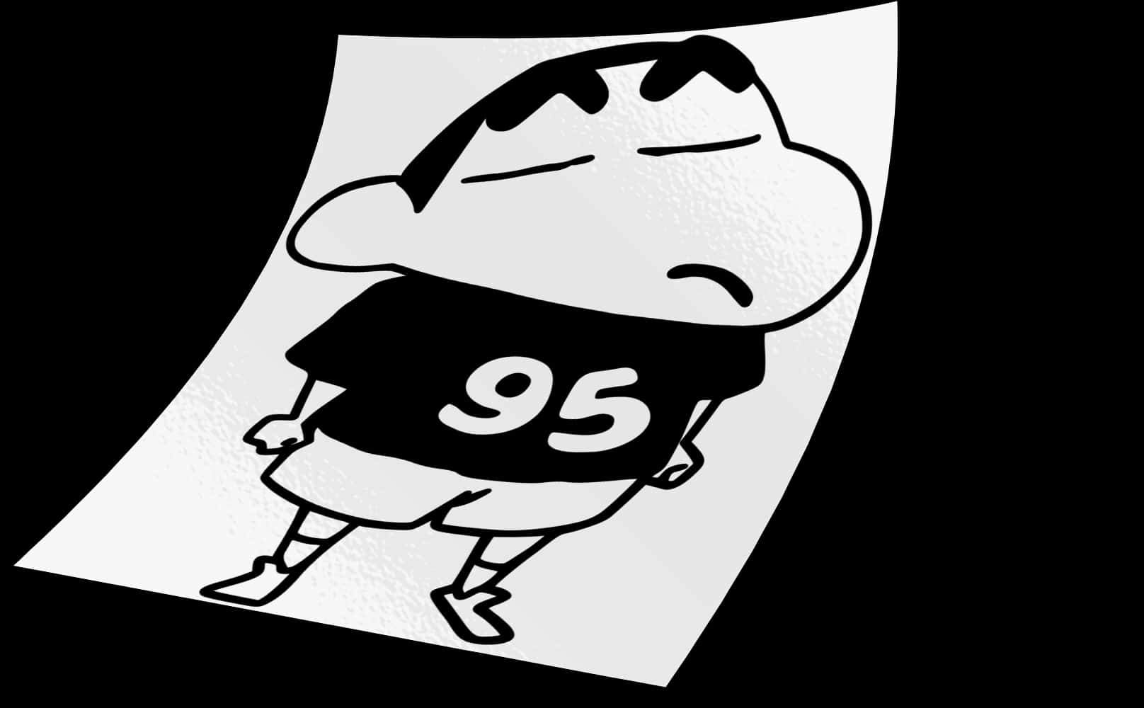 Shin Chan Blackand White Illustration