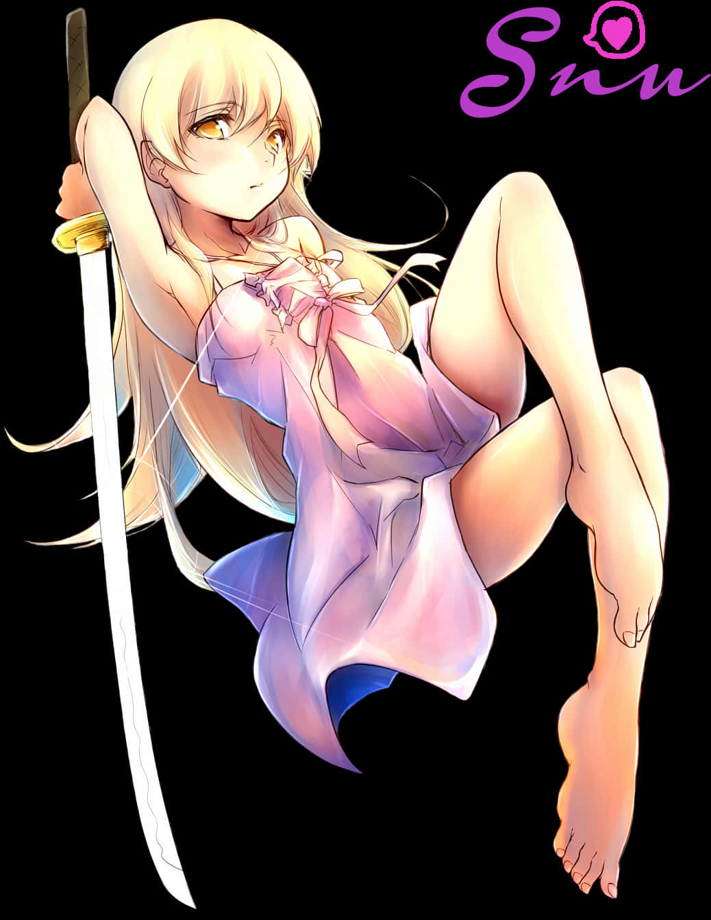 Shinobu Anime Character With Sword