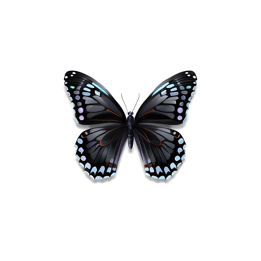 Shiny Black Butterfly Png 13