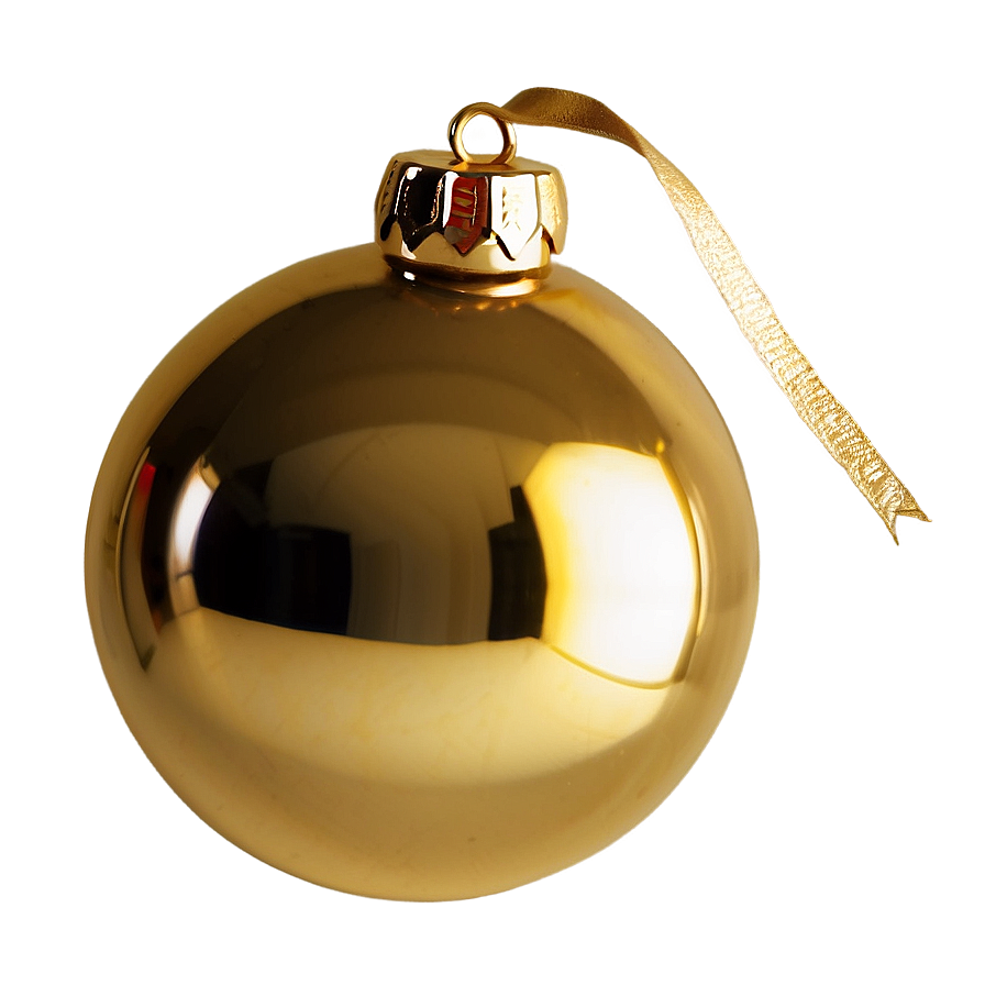 Shiny Gold Christmas Bauble Png 23