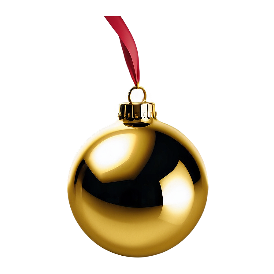 Shiny Gold Christmas Bauble Png Jve