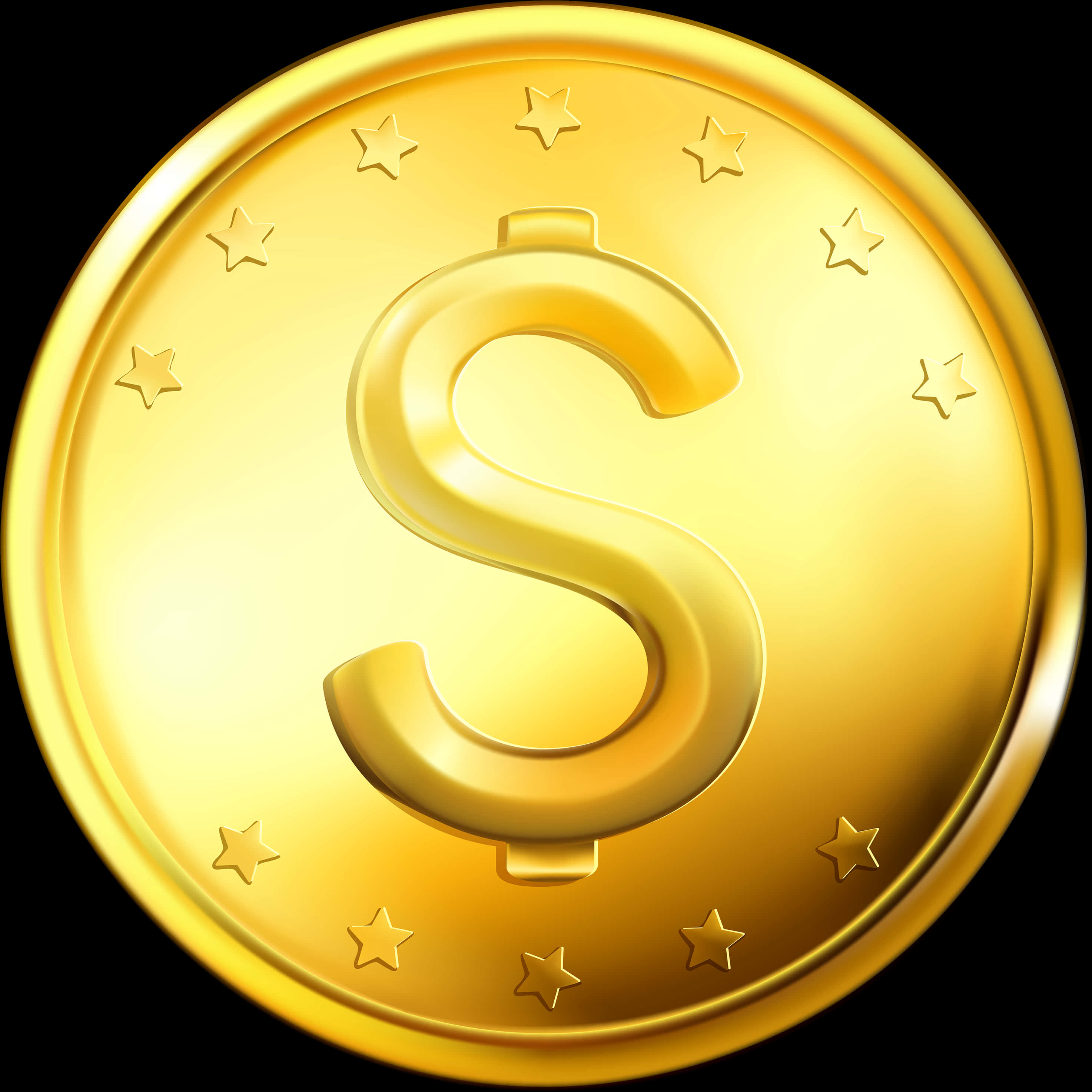 Shiny Gold Coinwith Dollar Sign