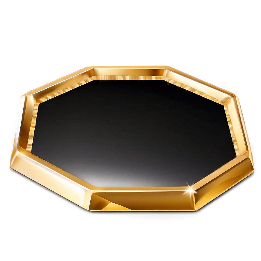 Shiny Gold Octagon Png 06122024