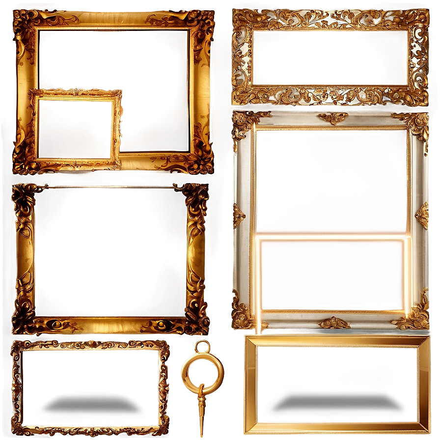 Shiny Gold Square Frame Png Fbe41