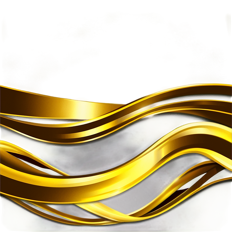 Shiny Golden Wavy Lines Png 06212024