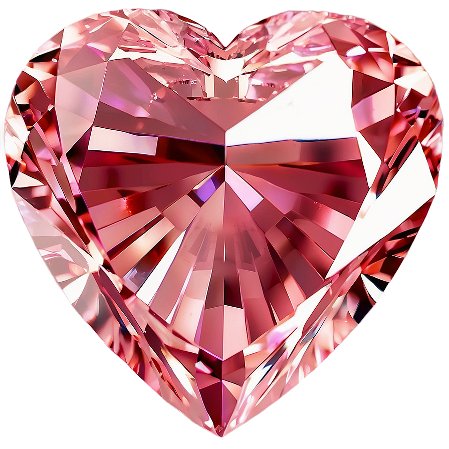 Shiny Pink Diamond Heart Clipart Png 06282024