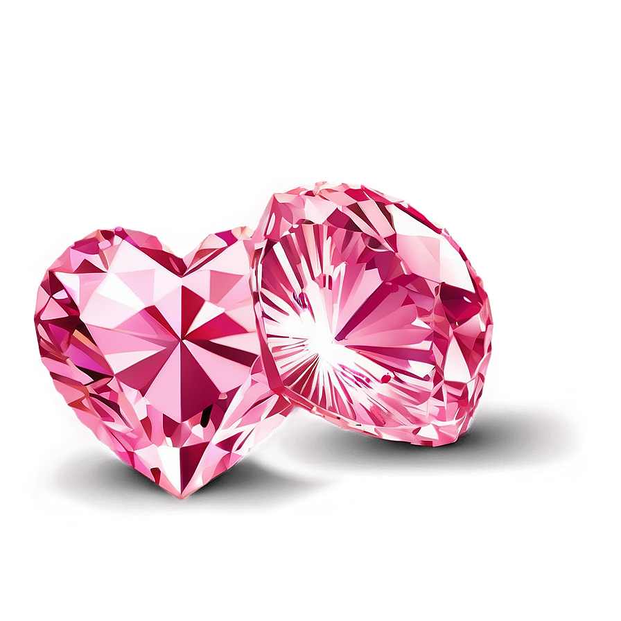 Shiny Pink Diamond Heart Clipart Png 1