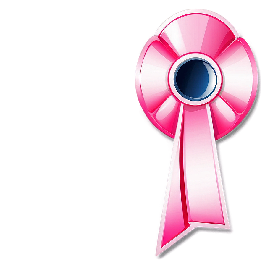 Shiny Pink Ribbon Emblem Png Kqq41