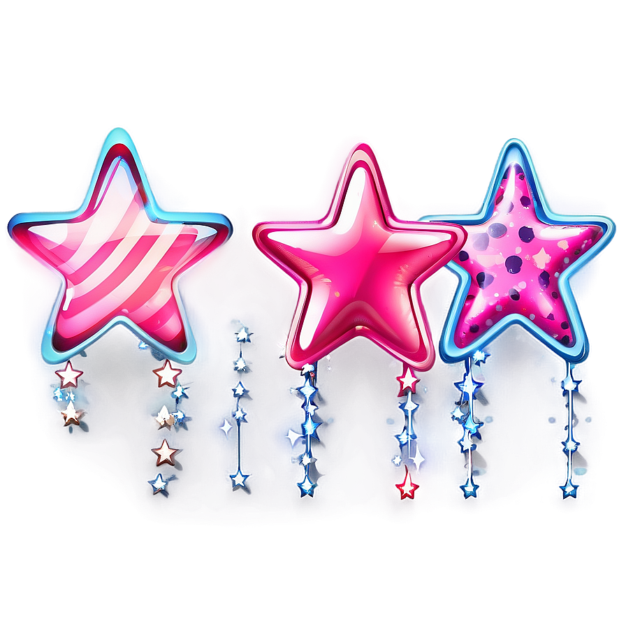 Shiny Pink Stars Png 16