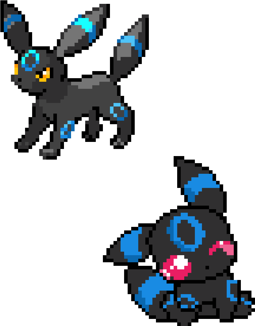 Shiny Pixel Eeveelutions Umbreon Espeon