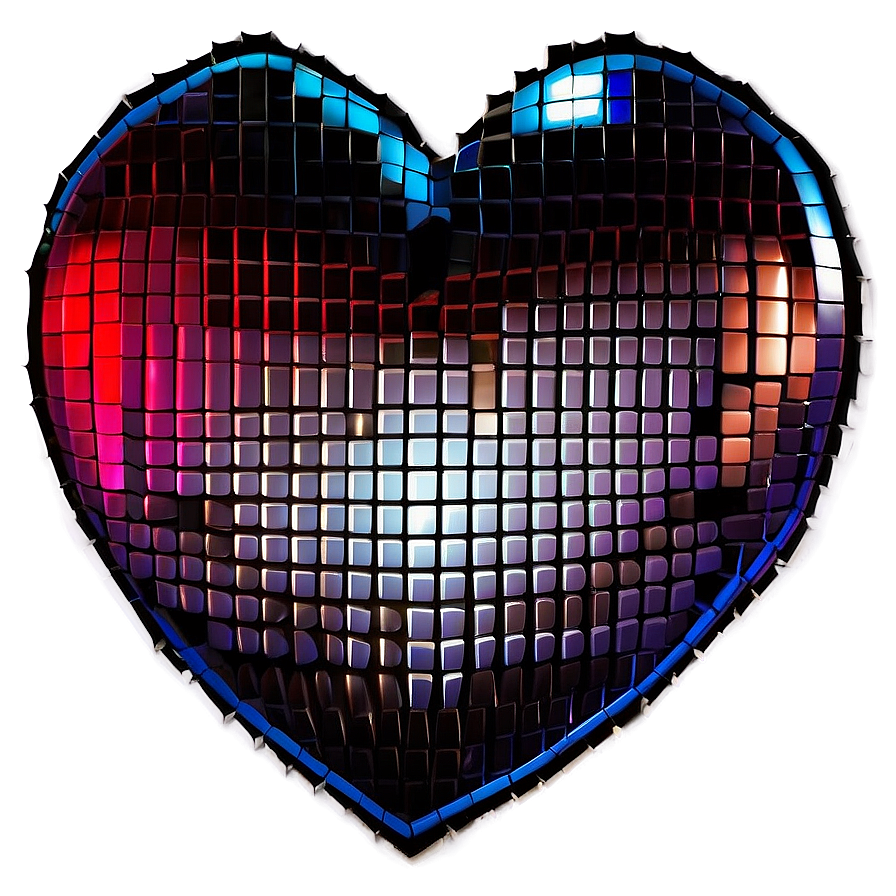 Shiny Pixel Heart Png 05252024